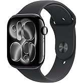 Apple Watch Series 11 [GPS 46mm] Smartwatch with Jet Black Aluminum Case with Black Sport Band - M/L. Sleep Score, Fitness Tracker, Health Monitoring, Always-On Display, Water Resistant