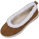 Womens Slippers Fuzzy Fluffy Cozy Warm Slipper Wool Cuff and Suede Sole House Indoor Outdoor Home Shoes Pantuflas Para Mujer