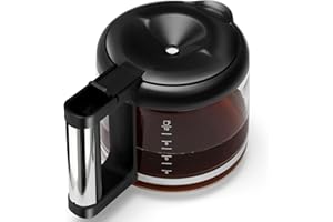 10-Cup Glass Carafe Replacement for De'Longhi Coffee Makers COM532M 3066 3067 3093 3094 3111 3112 KF140 KF863 & BCO Series, D