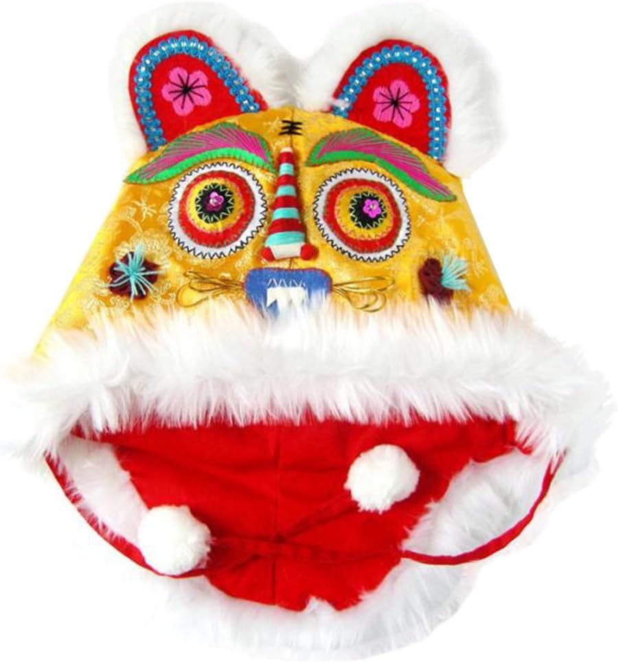 CRB Fashion Girl Boy Baby Toddler Children Kids Festive Lion Asian Chinese Tradition Costume Cap Hat