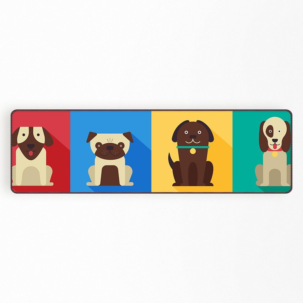 Ofat Home Cartoon Dogs Animals Doormat for Kids Entrance Mat Floor Rug Indoor Outdoor Front Door Bathroom Living Mats Carpet Non Slip Cute Animal 20"X 78.8"