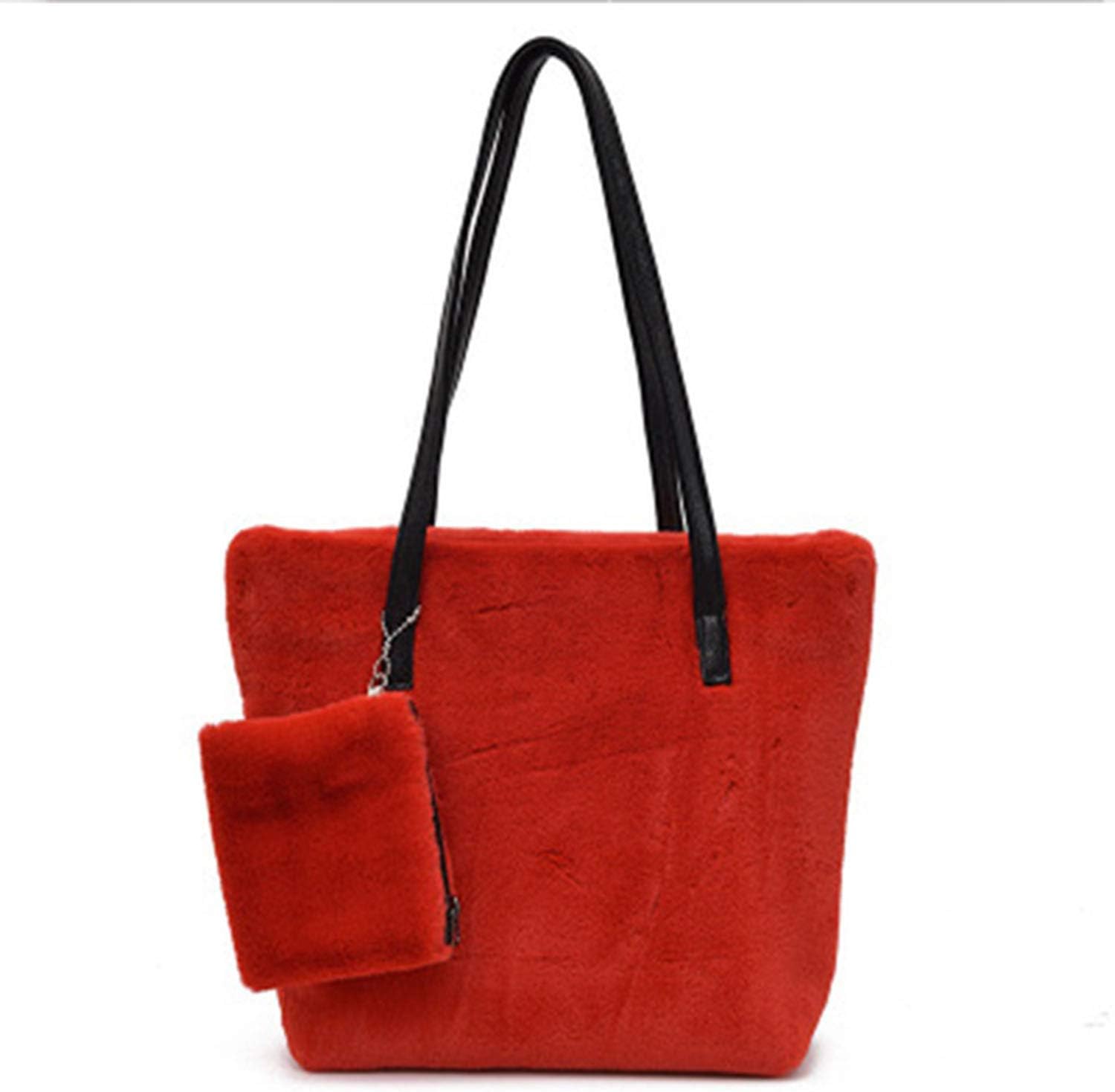 Faux Rabbit Fur Women O Bag Women Messenger tassel Bags Soft Hand Bag