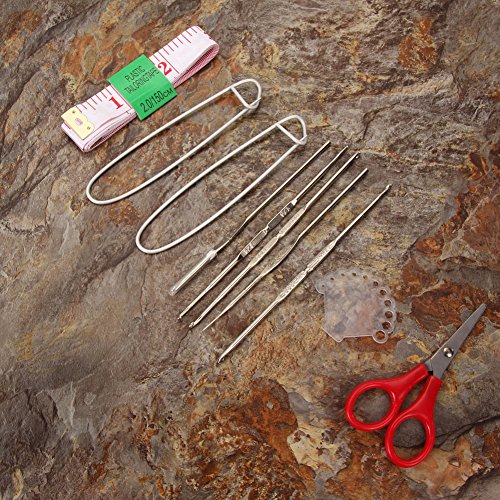 JOYOOO 104pcs Stainless Steel Straight Circular Knitting Needles Crochet Hook Weave in Different Sizes Set With Bag