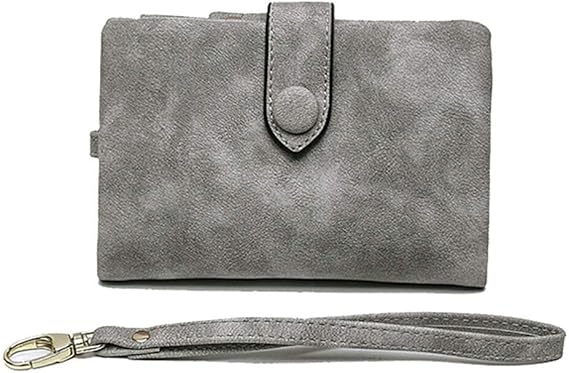 Amazon Co Jp ケイ ララ 財布 レディース 二つ折り グレー 小銭入れ おしゃれ カードポケット 大容量 軽量 コンパクト コインケース ファスナー ストラップ付 Y4 服 ファッション小物