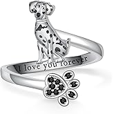 SVODEA Dalmatian Gifts 925 Sterling Silver Dalmatian Ring Cute Animal Dog Jewelry Gifts for Women
