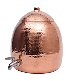 CUANVIL 2.5 Gallon Hand-Hammered 100% Pure Copper Water Dispenser | Ayurvedic, Uncoated, Artisan Crafted, Mirror Polished, Home &amp; Office Use