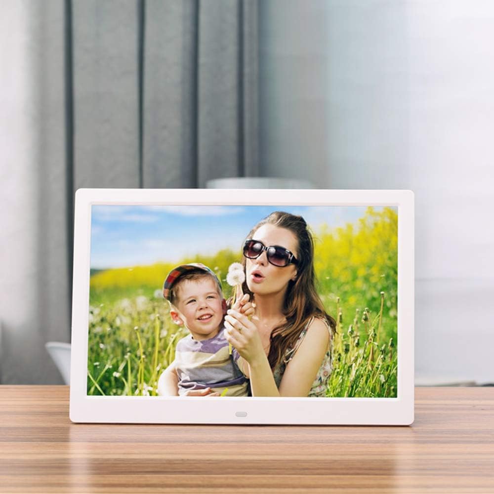 Advance Digital Photo Frame 13 inch Electronic Photo Frame USB SD/SDHC. Clock & Calendar Function Digital Picture Frame with Motion Sensor,White