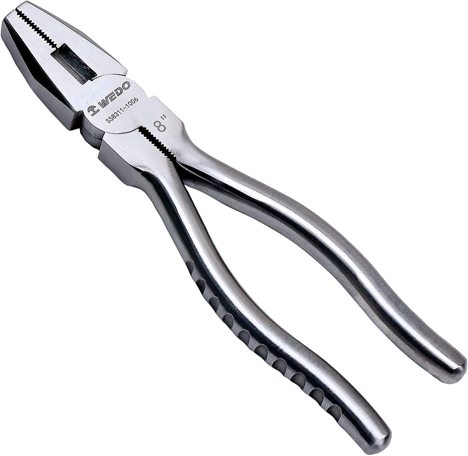 WEDO Lineman's Pliers Stainless Steel，8" Side Cutting Pliers, Combination Pliers, Side Cutter, Wire Stripper, Crimper, Cut ACSR, Screws, Nails, Hard Wire, Corrosion Resistant