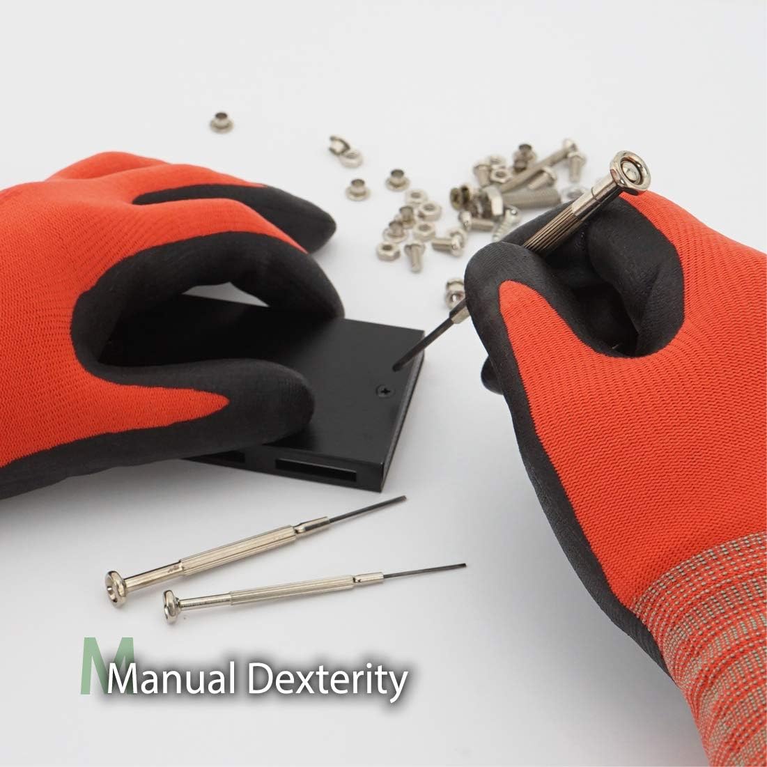 DEX FIT Nitrile Work Gloves FN320, 3D Comfort Stretch Fit, Power Grip, Durable Foam Coated, Thin & Lightweight Premium Nylon - Image 5