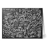 Birthday Bash - 36 Chalkboard Note Cards - Blank Cards - Kraft Envelopes Included
