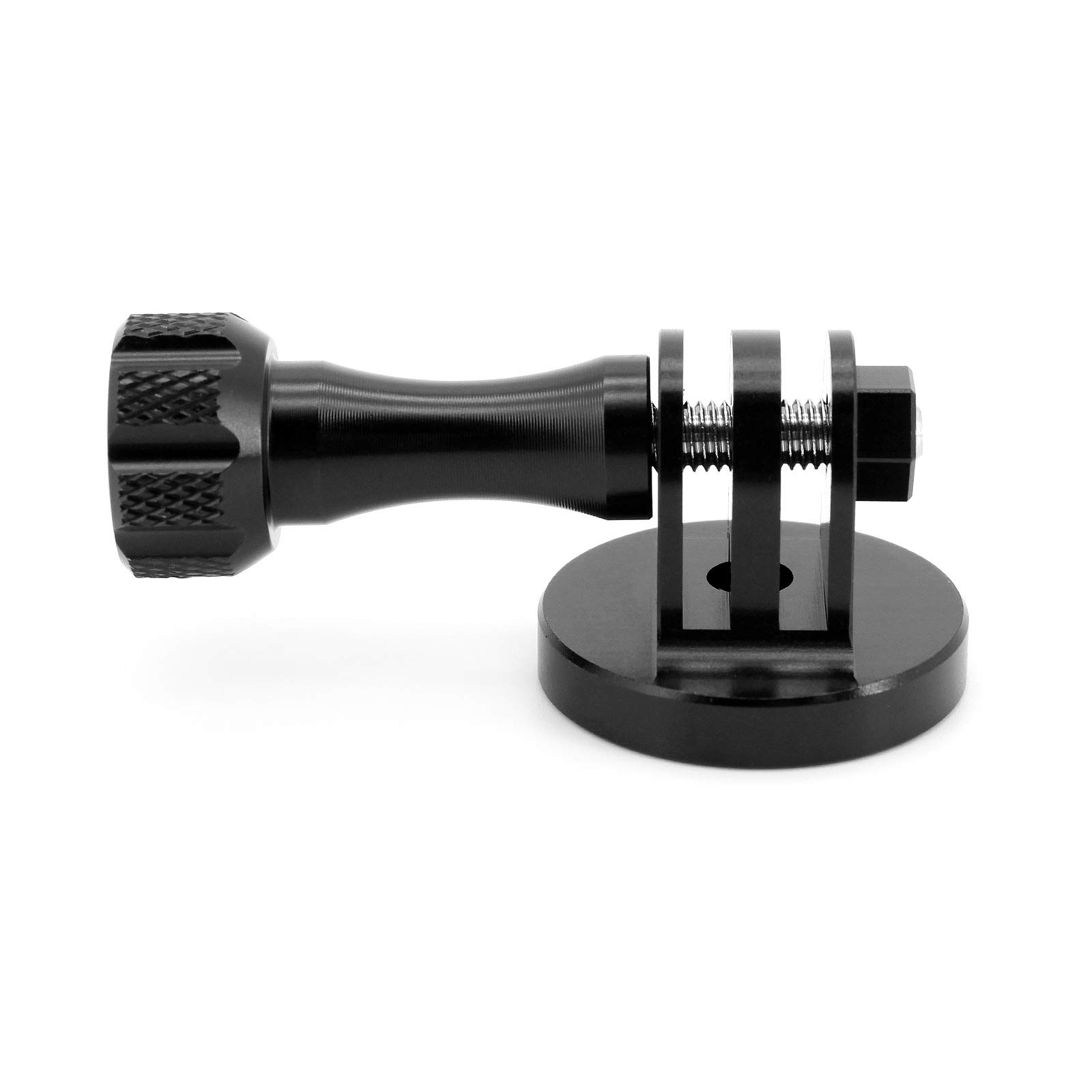 Hensych CNC Aluminum Integrated ​Tripod Adapter with Metal Long Screw for Go-Pro Hero Series/Xiaoyi/OSMO Action Cameras etc,Conversion Head Adapter for Selfie Stick Sucker Stabilizer (Black)