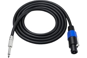 MTUERANC Speakon to 1/4 Mono Speaker Cable, 6.35mm (1/4 inch) Mono TS Plug Male to Speakon Male Speaker Audio Adapter for DJ/PA Speaker Cord with Twist Lock -1.8M/6FT