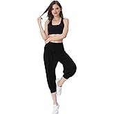 Hoerev Women Super Soft Modal Spandex Harem Yoga Pilates Capri Pants Lounge Pant