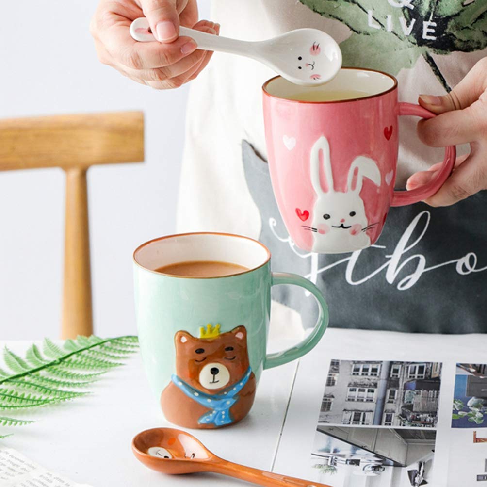 Vajilla Hemoton 1 pcs niños taza de cerámica para beber taza de conejo