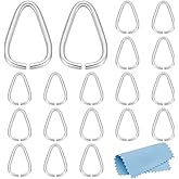 BENECREAT 20Pcs 925 Sterling Silver Pinch Bails Connectors Triangle Clasps Pendant Pinch Clip Clasp Bail for Jewelry Findings Charms Necklace Bracelets Making, 7x5x0.5mm