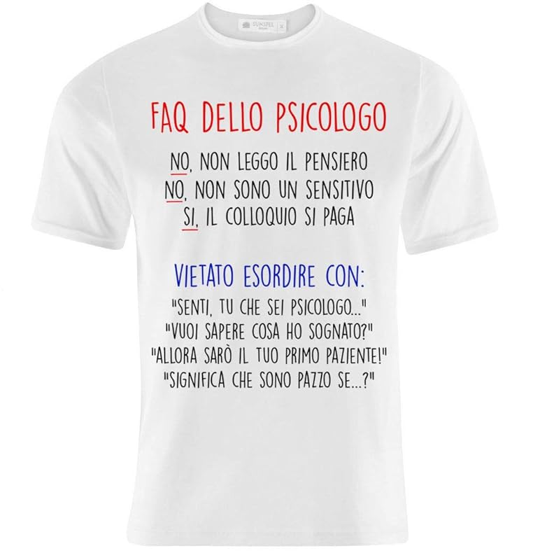 T Shirt Uomo Faq Dello Psicologo Frasi Da Non Dire Divertente Idea Regalo Laurea In Psicologia Amazon It Handmade Frasi Per Laurea In Psicologia
