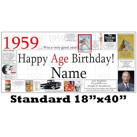 1959 55th Birthday Banner Amazon Co Uk Kitchen Home