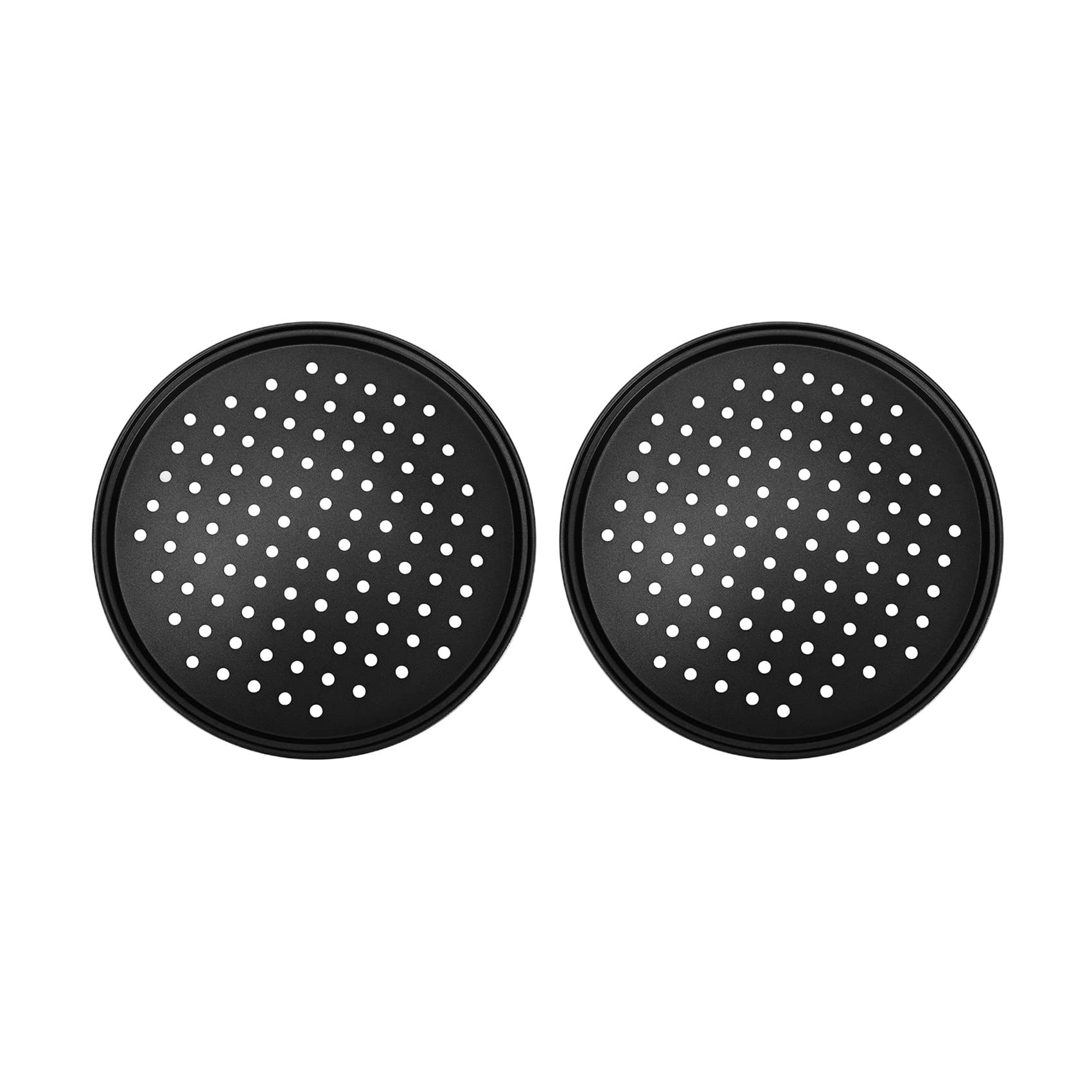 Giilayky 2 Pack 11 Inch Personal Perforated Pizza Pans Carbon Steel with Coating Easy to Clean Pizza Baking Tray