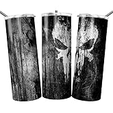Personalized Skeleton Themed Tumbler Cup 20 oz Stainless Steel Skinny Tumbler with Lid and Straw Insulated Portable Mug