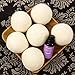6 XL Organic Wool Dryer Balls & Lavender Essential Oil Bundle (30 mL) Reduces Drying Time - 100% Natural New Zealand Wool - Reusable Natural Laundry Ball Fabric Softener - Wool Balls for Dryer