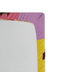 Ambesonne Dogs Fitted Sheet, Colorful Checkered