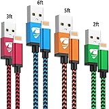 iPhone Charger Cord 4Pack iPhone Charger Cable MFi Certified Lightning Cable Fast iPhone Charging Cord Nylon Braided iPhone Charging Cable Compatible with Phone 11 Pro max/XR max/8/7/6/6s/SE 2020,iPad