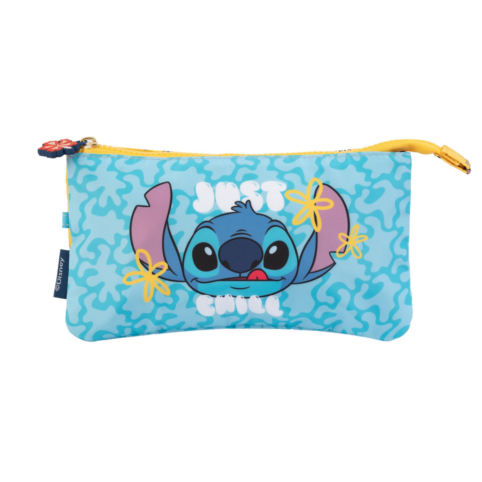 Grupo Erik 3 Compartment Pencil Case - Disney Stitch Stationery | School Pencil Case, Cute Makeup Bag, Back to School Supplies, Office Stationery Supplies | Stitch Gifts