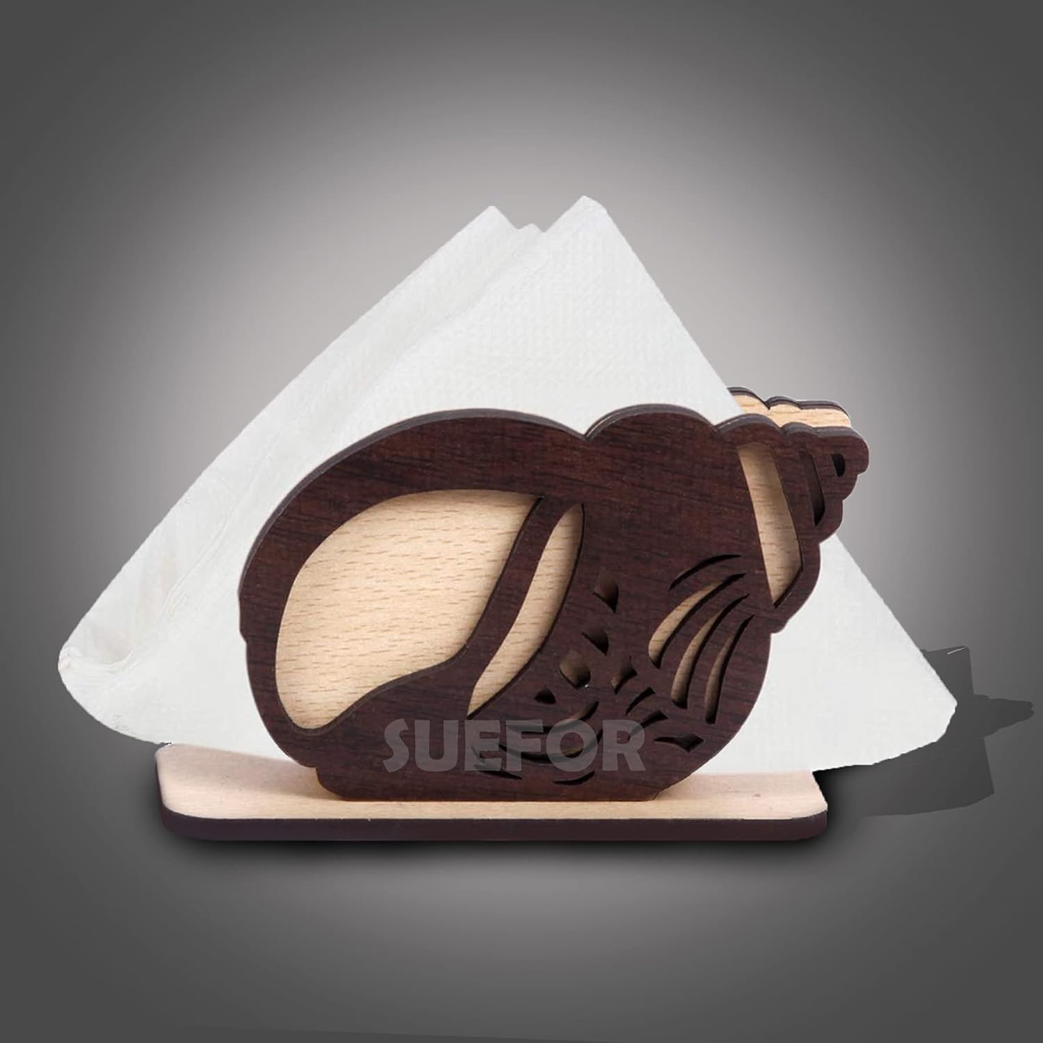 Buy SUEFOR Wooden Shell Type Tissue Paper Holder for Dining Table Tissue Paper Stand for Home