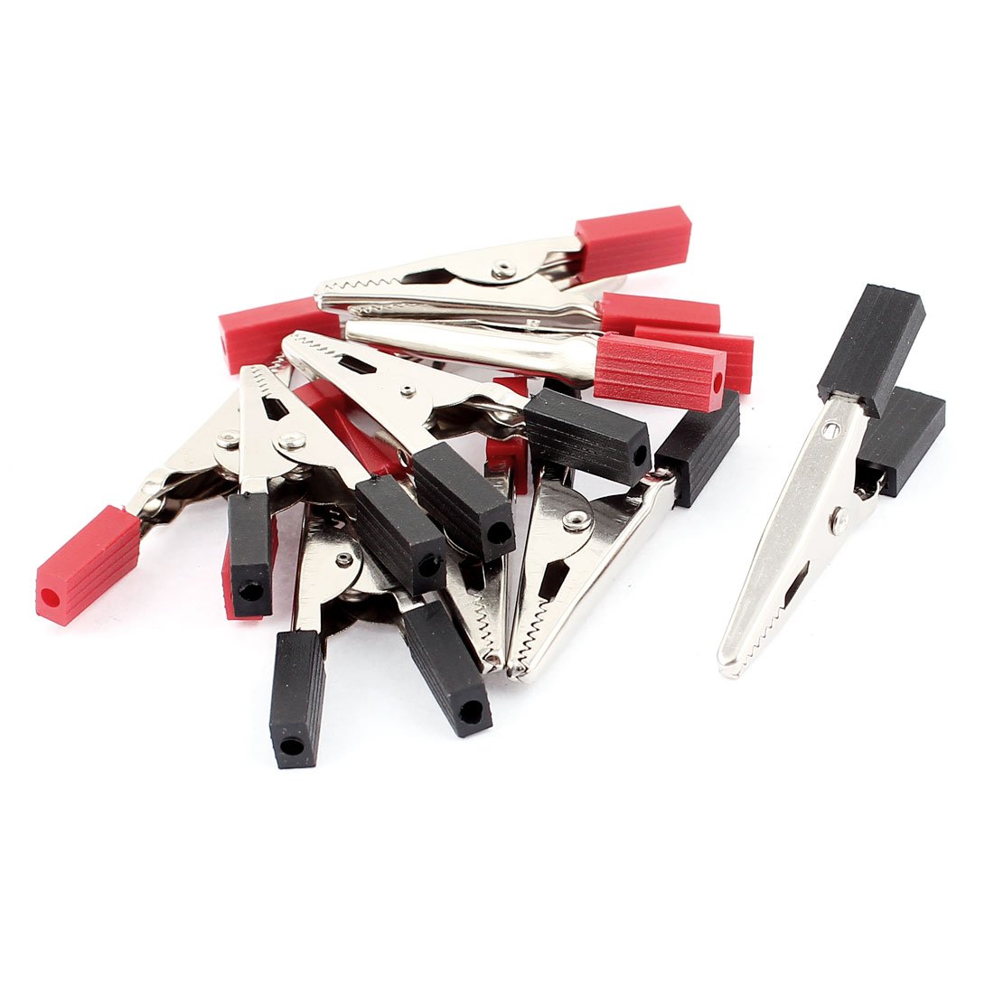 Sourcingmap Pre-Insulated Crocodile Alligator Test Clip Clamp 50mm 10Pcs Black Red