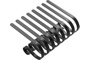 Ginbel Direct Stocking Holders for Mantle Non-Slip Adjustable Christmas Stocking Holder Stand Metal Stocking Hangers Christmas Party Decoration Supplies (Black 8 Pack)