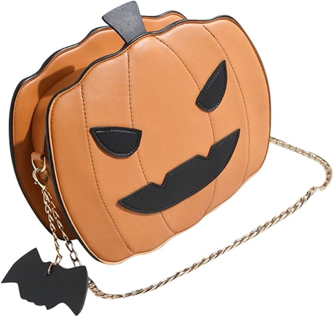 Women's New Chain Halloween Pumpkin Glossy Shoulder