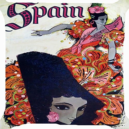 Pillows Decorative Throw Pillowcase Cushion Cover Square Cushion Cover18 x 18 Inch One Side Spain girl national costume flamenco dance cute dancer by Dennis shop