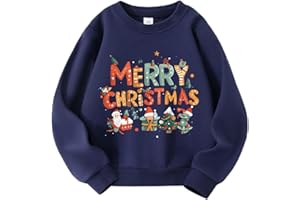 AQYLXLHH Toddler Boys Girls Christmas Sweatshirt Kids Ugly Xmas T-Shirt Excavator Deer Graphic Long Sleeve Outfit 2-7 Years