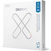 D'Addario XS Phosphor Bronze Coated Acoustic Guitar Strings 12-53, 3 Sets | XS Phosphor Bronze acoustic strings deliver warm tone, long-lasting performance, tuning stability, and comfort.