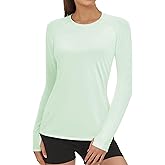 AURUZA UPF50+ Women Rash Guard UV Protection Shirts, Quick Dry Workout Long Sleeve Shirts Sun Swimming Tops for Women