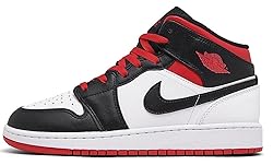 Big Kid's Jordan 1 Mid White/Gym Red-Black