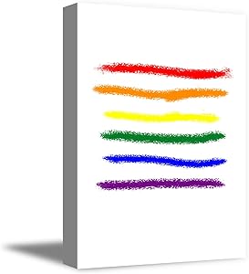 Pekatees LGBT Pride Rainbow Wall Art - Minimalist Canvas - Wall Decor for Home Living Room Bedroom Men Women - 8