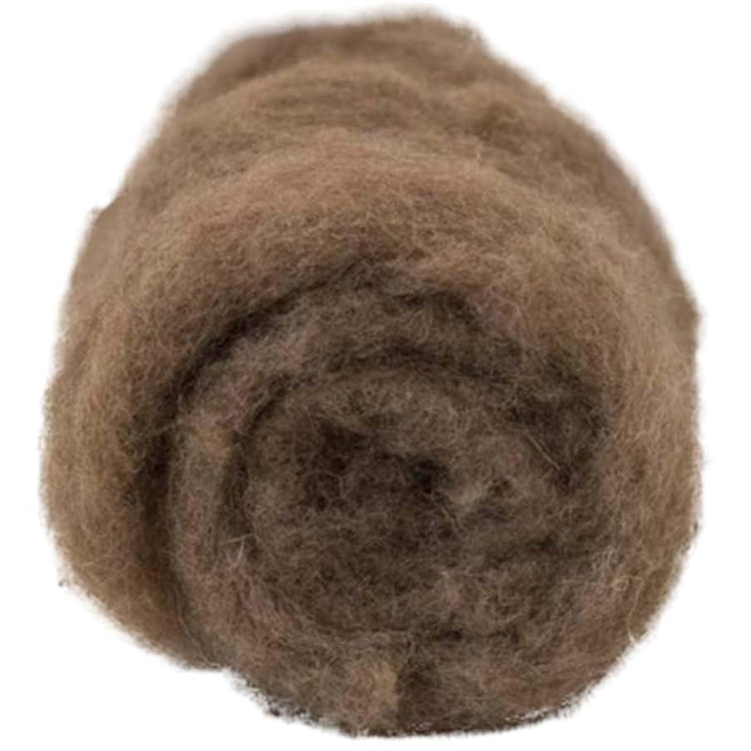 The Felt Box Carded Needle Felting Wool – 100g Maori DHG Nut – Mid Brown Batt with Coarse Short Fibres – Ideal for Animal Felting, Sculpting & Core Work