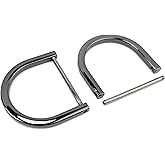 VersaKits 4 Pcs Heavy Duty D Rings Screw in Shackle 1-1/2 Inch Gunmetal Black U Shape Replacement D Ring for Purse Keychain Dog Collar