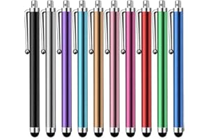 Universal Stylus Pens 10-Pack - Colorful Capacitive Styluses for Writing, Drawing on Tablets, Smartphones, Touchscreen Device