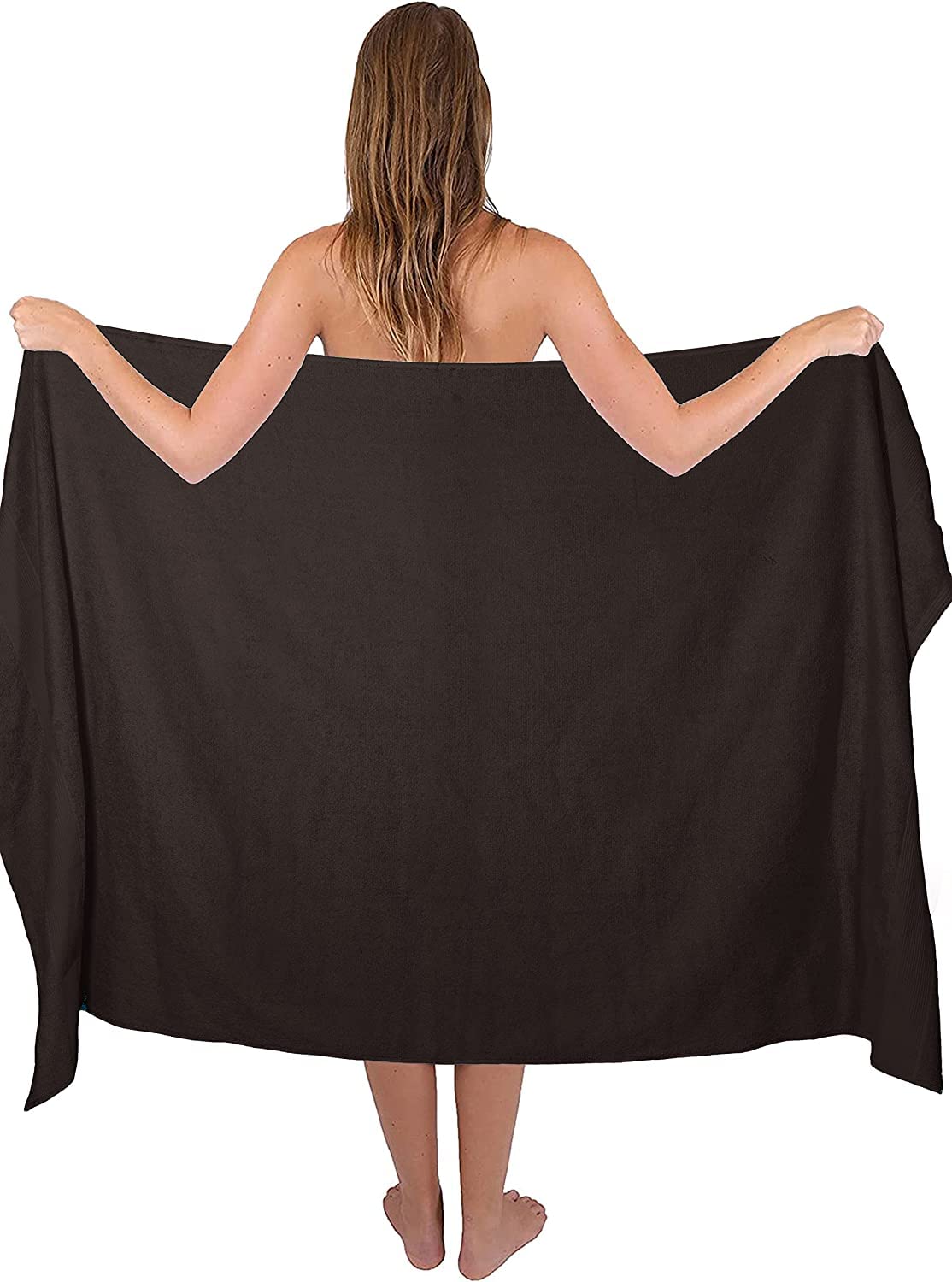 Textile Do Super Jumbo Bath Towels (Size:100 x 200 cm) 100% Egyptian Cotton Extra Large Bath Sheet Towel Set (Chocolate, 1)