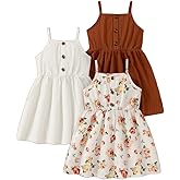 Girls Dresses Toddler Girls Dress 3-Pack Casual Party Print Skater A-line Dress Sundress