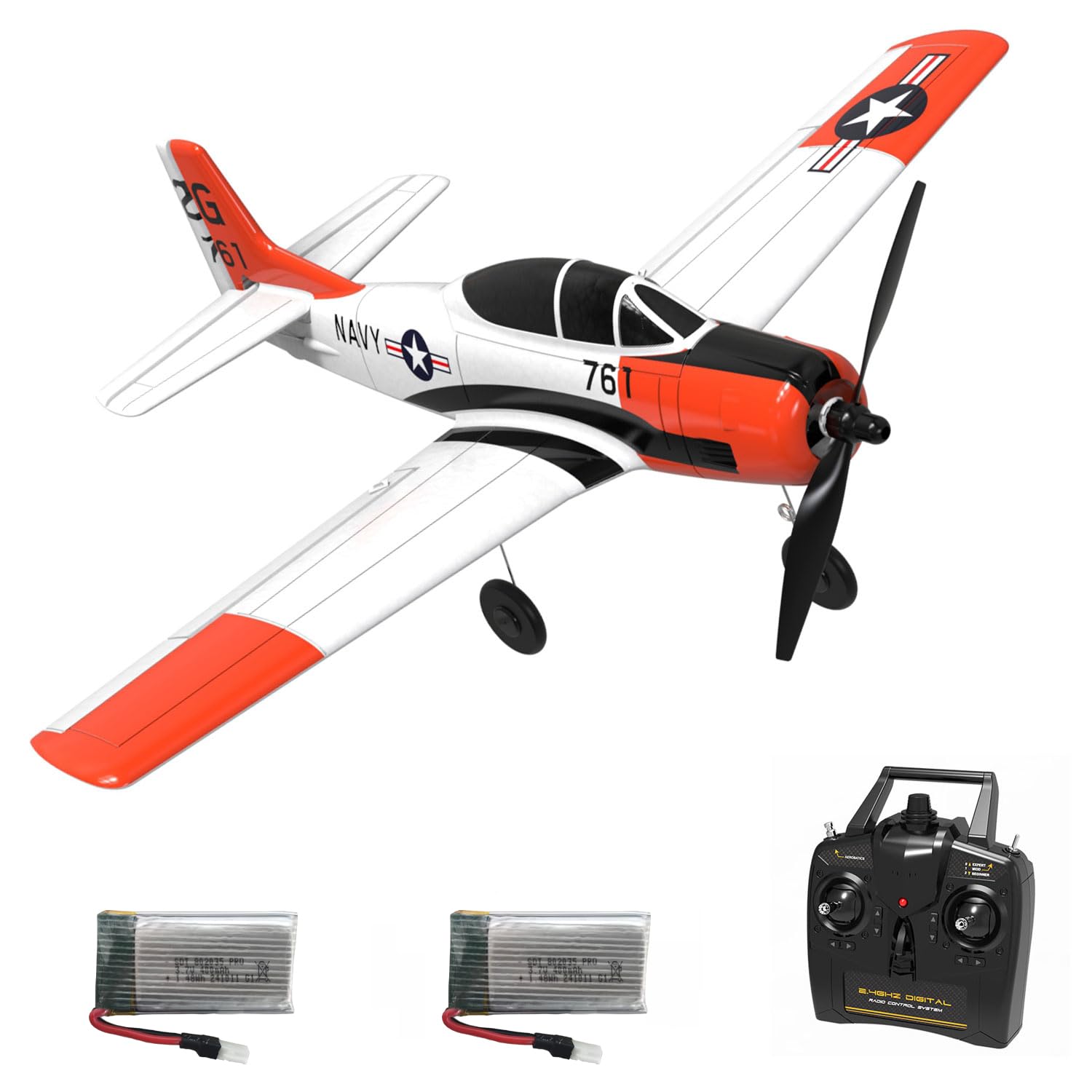 Photo 1 of Volantex RC Airplane 2.4Ghz 4 Channel Remote Control,with Aileron T28 Trojan Parkflyer RC Aircraft Plane,Ready to Fly with Xpilot Stabilization System,Perfect for uitable for Kids and Beginners