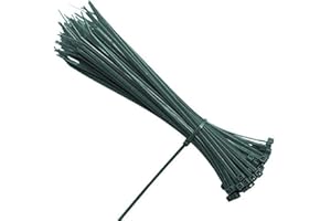 KINGLAKE 100 Pcs 8 Inch 3mm Dark Green Nylon Garden Cable Zip Ties Self Locking Cable Ties Twist Ties