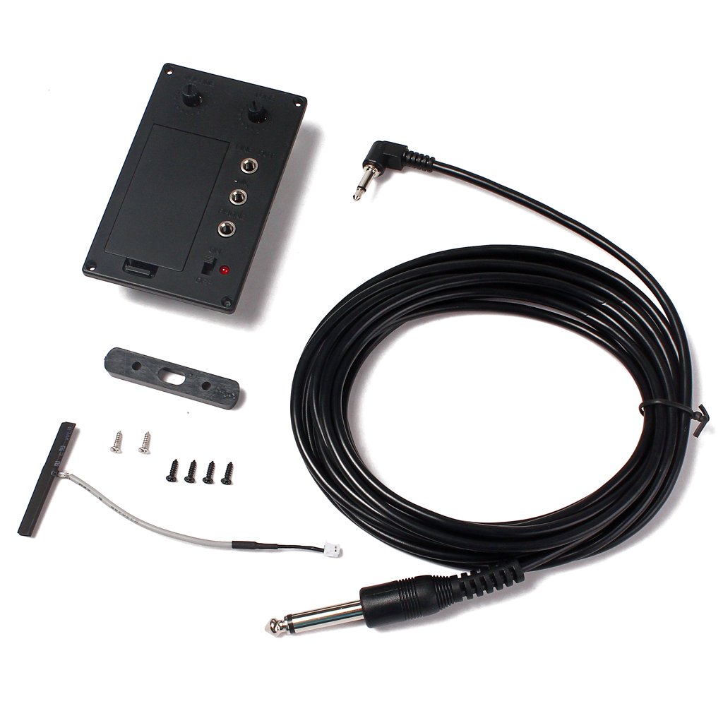 Alnicov Electric Violin Silent EQ Pickup Piezo，with Headphone and Plug Hole Cable Set for Violin Parts