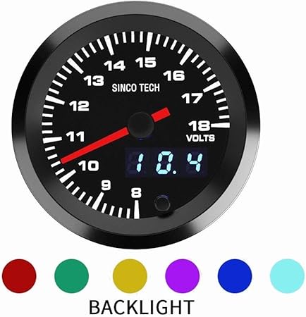 Amazon オートメーター電圧計高速ステッピングモータledデジタル電圧計レーシングブラック52ミリメートル カーパーツ ブレーキキャリパーカバー 車 バイク