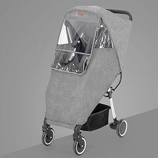 Ipobo Kinderwagen Regenschutz Reise Wetter Schutz Universal mit Luftlöchern EVA-Fenster, für Kinderwagen Zubehör Kinderwagen Regenmantel