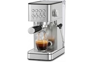 SIMOE 20 Bar Espresso Machine with Milk Frother, 58mm Portafilter, Stainless Steel Espresso Coffee Maker, One-Touch Cappuccin
