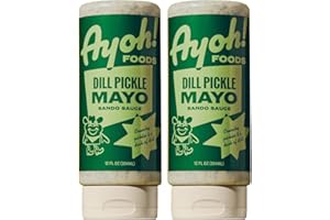 Ayoh Foods, Mayo Gone Wild, Made by Molly Baz - Easy to Squeeze, Perfect for; Sandwiches, Burgers, Fries, Nuggets, Wraps & Dips (Dill Pickle)