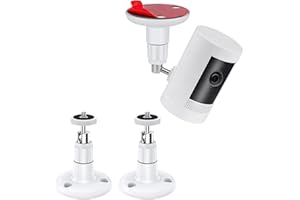 XNNHMW 2 Pack Adjustable Security Wall Mount for Ring Camera&Stick Up Cam Battery,Indoor Outdoor Mount Bracket for Arlo HD/2/3/4,Ceiling Mount Kit for Plug-in HD Security Cam,VHB Adhesive or Screw,No Drill